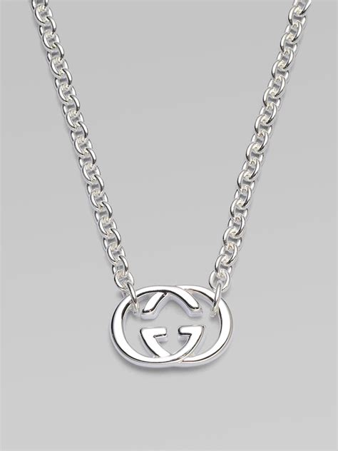 gucci sterling silver g necklace|Gucci silver necklaces for women.